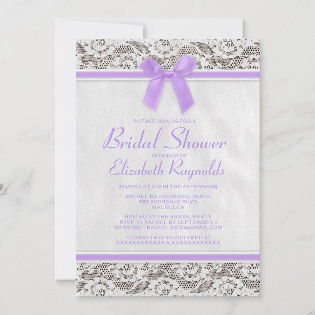 Invitaciones a la ducha de novia en el pasillo de  (Anverso)