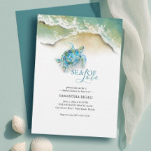 Invitaciones a la ducha de novia en la playa | Tor