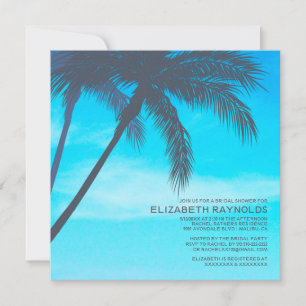 Invitaciones a la ducha de novia en palmeras