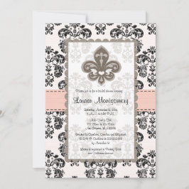 Invitaciones a la ducha de novia Fleur de Lis Blac