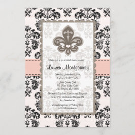 Invitaciones a la ducha de novia Fleur de Lis Blac