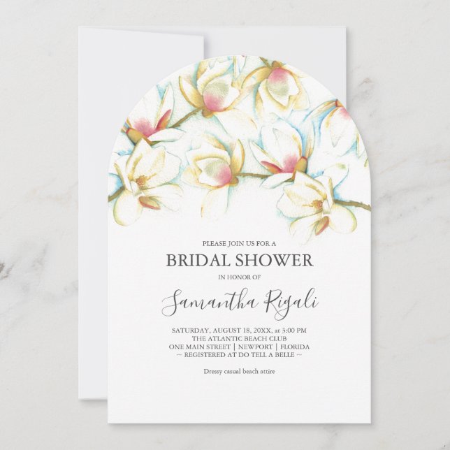Invitaciones a la ducha de novia floral (Anverso)