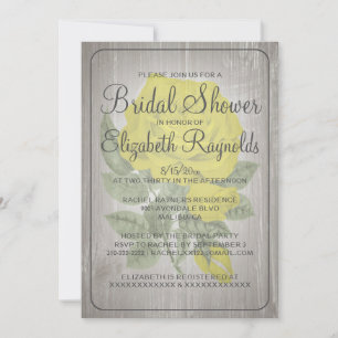 Invitaciones a la ducha de novia floral amarilla