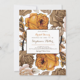 Invitaciones a la ducha de novia floral otoño