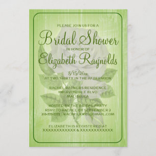 Invitaciones a la ducha de novia floral verde limó