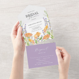 Invitaciones a la ducha de novia Flores silvestres