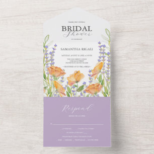 Invitaciones a la ducha de novia Flores silvestres