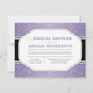 Invitaciones a la ducha de novia malva-moderna Dam