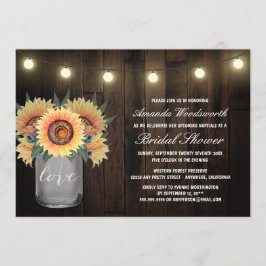 Invitaciones a la ducha de novia Mason Jar + Sunfl