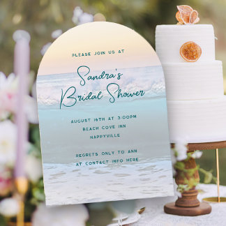Invitaciones a la ducha de novia Ocean Sunrise
