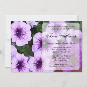Invitaciones a la ducha de novia Petunia púrpura