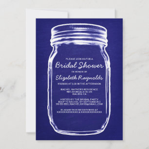 Invitaciones a la ducha de novia Royal Blue Mason 