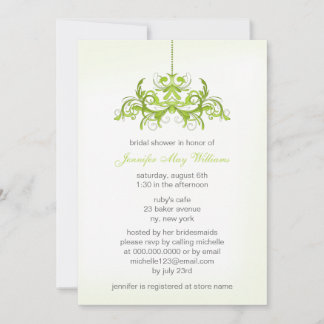 Invitaciones a la ducha de novia verde