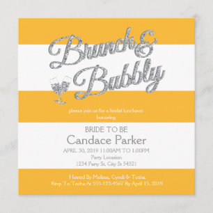 Invitaciones a la ducha de novias amarillas, purpu