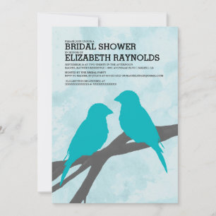Invitaciones a la ducha de novias Blue Bird