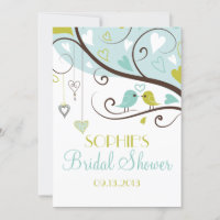 Invitaciones a la ducha de novias Blue & Green Lov