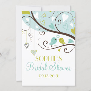 Invitaciones a la ducha de novias Blue & Green Lov