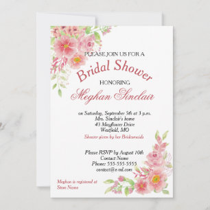 Invitaciones a la ducha de novias con acuarela col