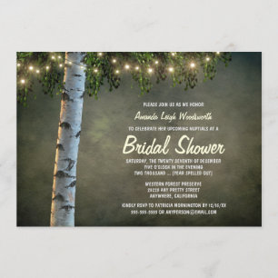 Invitaciones a la ducha de novias con árboles Birc
