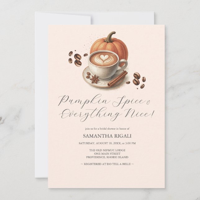 Invitaciones a la ducha de novias con café de espe (Anverso)