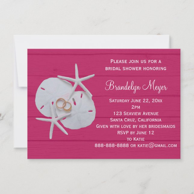 Invitaciones a la ducha de novias con el dólar de  (Anverso)