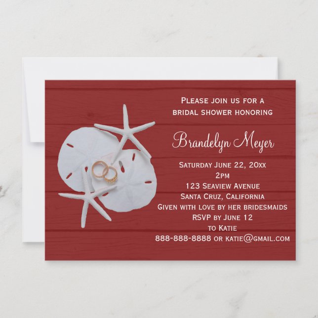 Invitaciones a la ducha de novias con el dólar de  (Anverso)