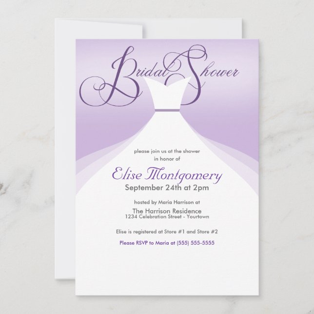 Invitaciones a la ducha de novias con encanto (Anverso)