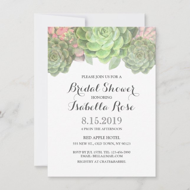 Invitaciones a la ducha de novias con éxito verde