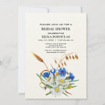 Invitaciones a la ducha de novias con flores de Bo