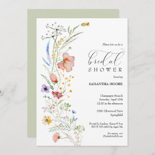 Invitaciones a la ducha de novias con flores de mo