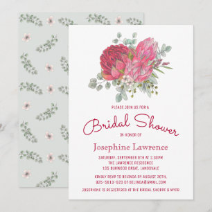 Invitaciones a la ducha de novias con flores de pr