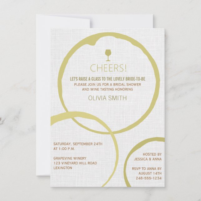 Invitaciones a la ducha de novias con manchas de a (Anverso)