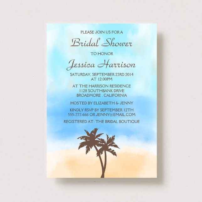 Invitaciones a la ducha de novias con palmeras de  (Subido por el creador)