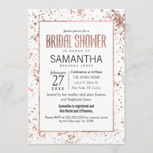 Invitaciones a la ducha de novias con pinta de oro
