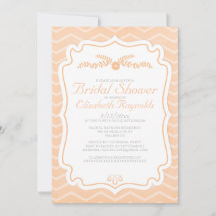 Invitaciones a la ducha de novias con rayas de che