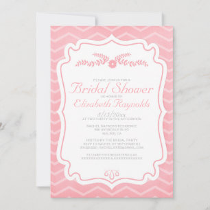 Invitaciones a la ducha de novias con rayas de che
