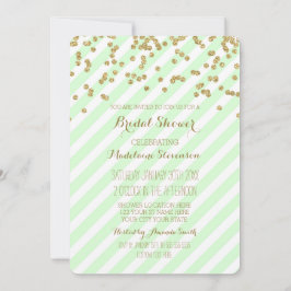 Invitaciones a la ducha de novias con rayas verdes