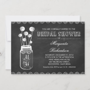 Invitaciones a la ducha de novias con tarro de car