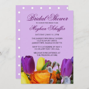 Invitaciones a la ducha de novias con un tulipán m
