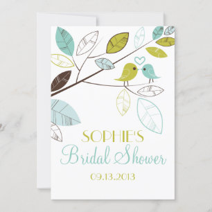 Invitaciones a la ducha de novias de Aves Amantes