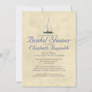 Invitaciones a la ducha de novias de barcos antigu