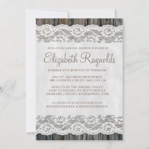 Invitaciones a la ducha de novias de barril de árb