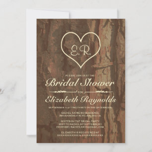 Invitaciones a la ducha de novias de barril de árb