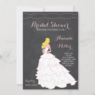 Invitaciones a la ducha de novias de Bride Chalkbo
