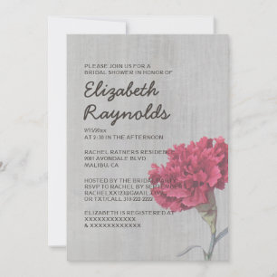 Invitaciones a la ducha de novias de Carnation Vin