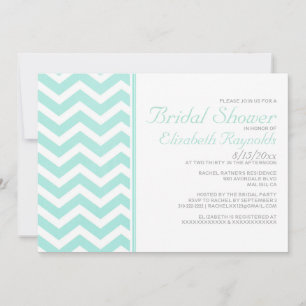 Invitaciones a la ducha de novias de Chevron Zigza