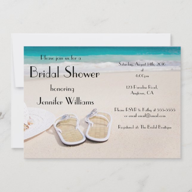 Invitaciones a la ducha de novias de destino de so (Anverso)