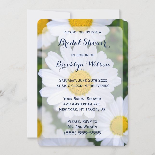 Invitaciones A La Ducha De Novias De Flores Redond (Anverso)