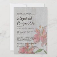 Invitaciones a la ducha de novias de Lirio Orienta