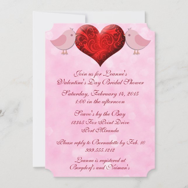Invitaciones a la ducha de novias de Lovebird El d (Anverso)